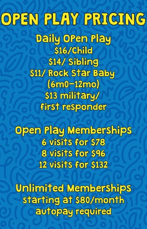 OPEN PLAY PRICING - 1 OPEN PLAY PRICING - 1